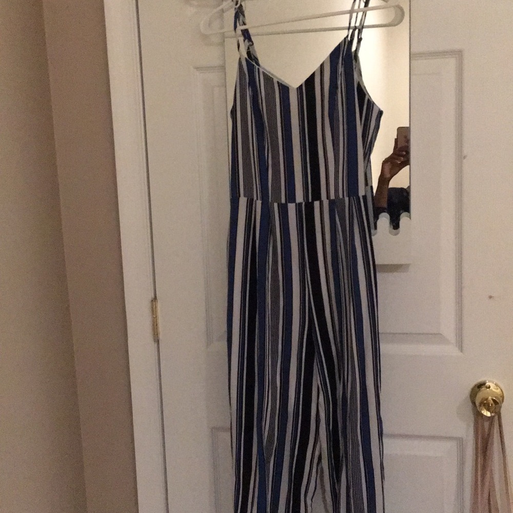Black, white, black jumpsuit